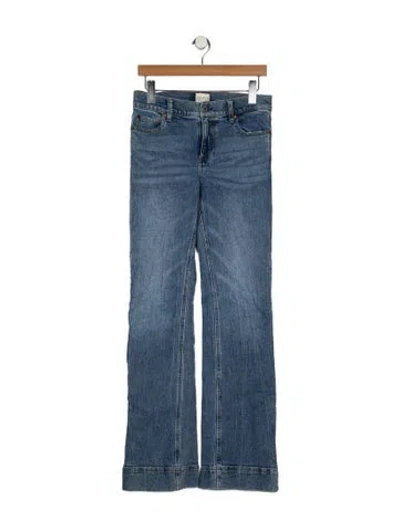 Pre-owned Alice And Olivia Mid-rise Wide Leg Jeans In Blue
