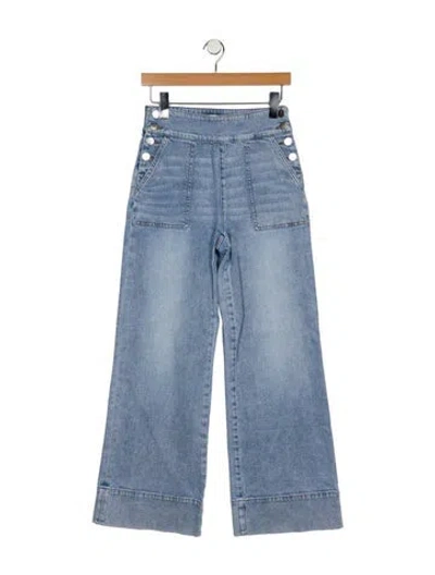 Pre-owned Alice And Olivia Mid-rise Wide Leg Jeans In Blue