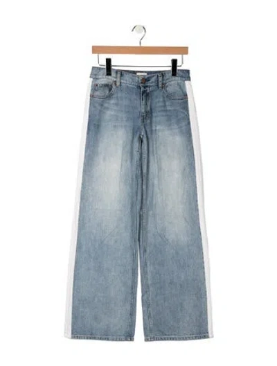 Pre-owned Alice And Olivia Mid-rise Wide Leg Jeans In Blue