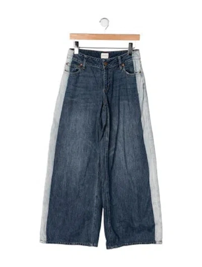 Pre-owned Alice And Olivia Mid-rise Wide Leg Jeans In Blue