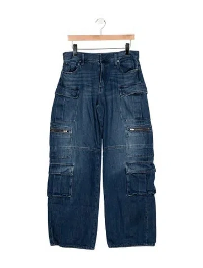 Pre-owned Alice And Olivia Mid-rise Wide Leg Jeans In Blue
