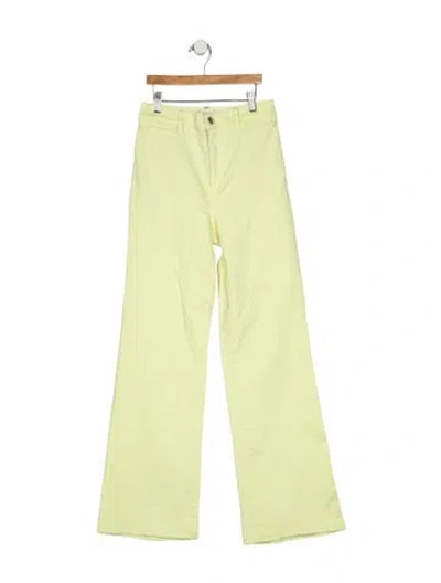 Pre-owned Alice And Olivia Mid-rise Wide Leg Jeans In Green