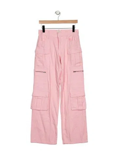 Pre-owned Alice And Olivia Mid-rise Wide Leg Jeans In Pink