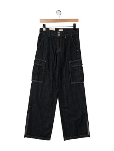 Pre-owned Alice And Olivia Mid-rise Wide Leg Jeans W/ Tags In Black