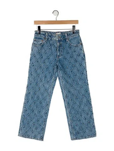 Pre-owned Alice And Olivia Mid-rise Wide Leg Jeans W/ Tags In Blue