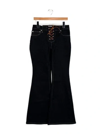 Pre-owned Alice And Olivia Mid-rise Wide Leg Jeans W/ Tags In Blue