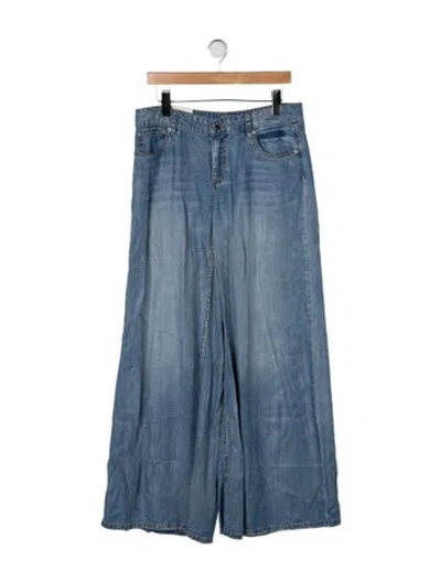 Pre-owned Alice And Olivia Mid-rise Wide Leg Jeans W/ Tags In Blue