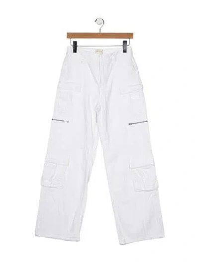 Pre-owned Alice And Olivia Mid-rise Wide Leg Jeans In White
