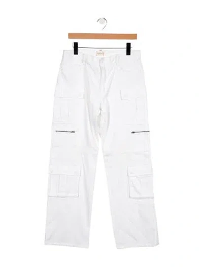 Pre-owned Alice And Olivia Mid-rise Wide Leg Jeans In White