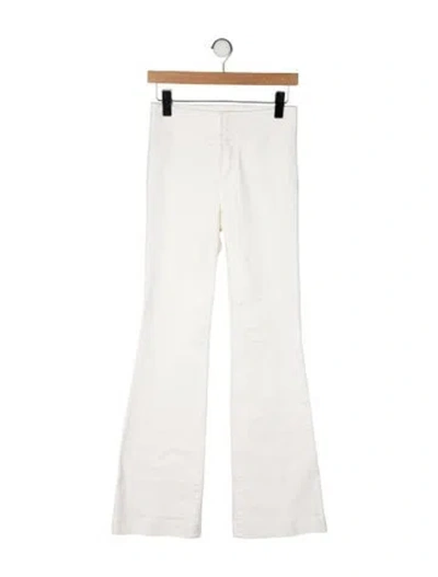 Pre-owned Alice And Olivia Mid-rise Wide Leg Jeans In White