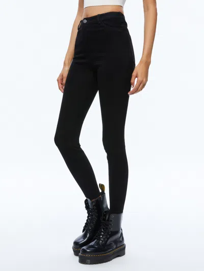 Alice And Olivia Mikah Suede Pant In Black