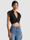 Alice And Olivia Mila Cropped Top In Black