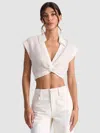 Alice And Olivia Mila Cropped Top In White