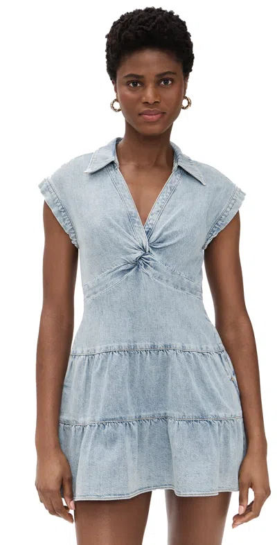Alice And Olivia Mila Deep V Twist Front Mini Dress Rockstar Blue In Rockstblue