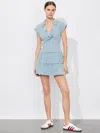 Alice And Olivia Mila Deep V Twist Front Mini Dress Rockstar Blue In Rockstar Blue