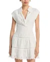 Alice And Olivia Mila Faux Leather Twist Front Cap Sleeve Dress