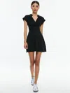 Alice And Olivia Mila Twist Front Dress In Black