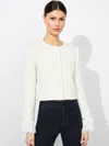 Alice And Olivia Millie Ruffle-sleeve Box Jacket In Off White/oatmeal