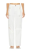 Alice And Olivia Milo High Rise Balloon Leg Cargo Pant In White
