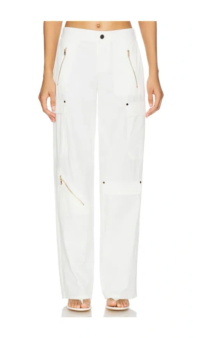 Alice And Olivia Milo High Rise Balloon Leg Cargo Pant In White