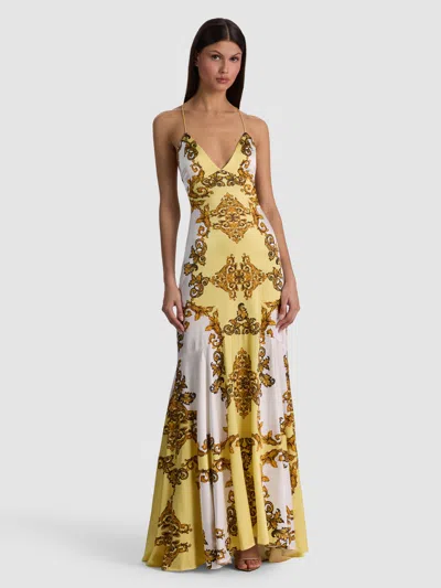 Alice And Olivia Milta Mermaid Slip Dress In Golden Coast