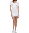 Alice And Olivia Mimi Puff Sleeve Denim Minidress In White