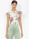 Alice And Olivia Alice + Olivia Minda Silk Blouse In Rose Whisper