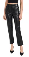 Alice And Olivia Ming Vegan Ankle Pants Black In Black
