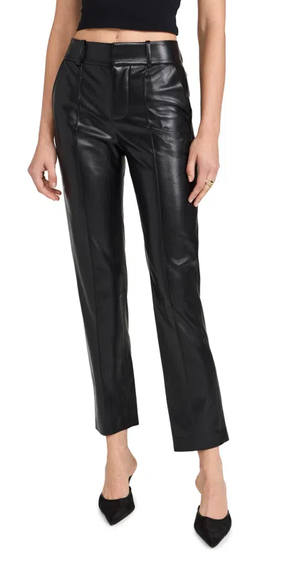Alice And Olivia Ming Vegan Ankle Pants Black