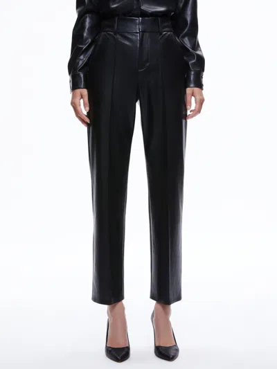 Alice And Olivia Ming Vegan Pant In Black