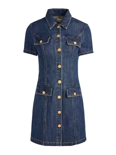 Alice And Olivia Mini Denim Shirt Dress