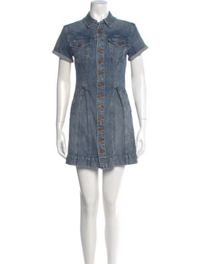 Pre-owned Alice And Olivia Mini Dress In Blue
