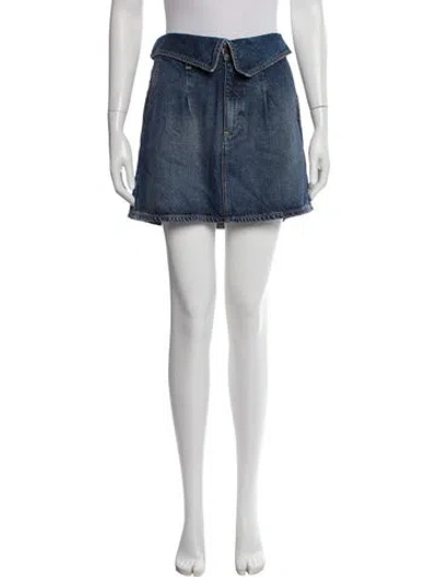 Pre-owned Alice And Olivia Mini Skirt In Blue
