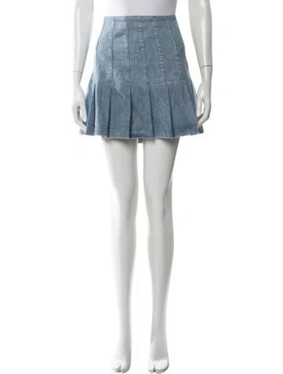 Pre-owned Alice And Olivia Mini Skirt In Blue