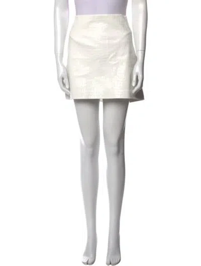 Pre-owned Alice And Olivia Mini Skirt In White
