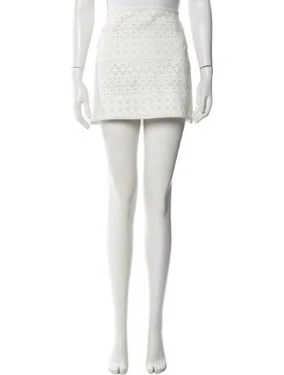 Pre-owned Alice And Olivia Mini Skirt In White