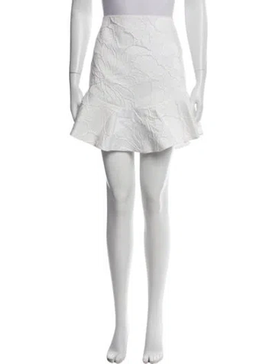 Pre-owned Alice And Olivia Mini Skirt In White