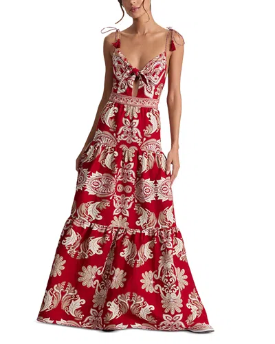 Alice And Olivia Minka Tie Front Maxi Dress In Multi