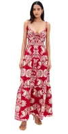 Alice And Olivia Minka Tie Front Maxi Dress With Tassels Serenade Dark Cherry In Burgundy