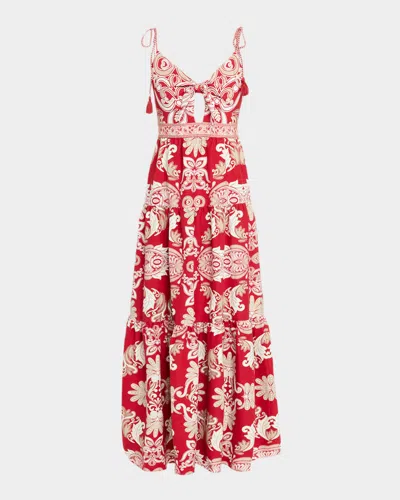 Alice And Olivia Minka Tie-shoulder Maxi Dress
