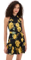 Alice And Olivia Miranda Mini Dress Rosehips In Black