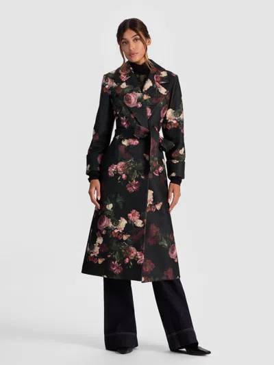 Alice And Olivia Mirena Wrap Coat In Multi