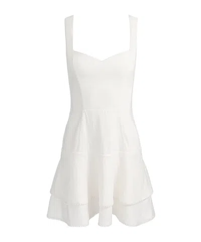 Alice And Olivia Miriam Pom-pom Trim Mini Dress In White
