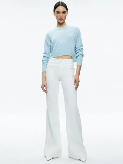 Alice And Olivia Missa 5 Pocket High Rise Wide Leg Jean In Off White