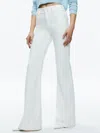 Alice And Olivia Missa High-rise Wide-leg Jeans In Off White