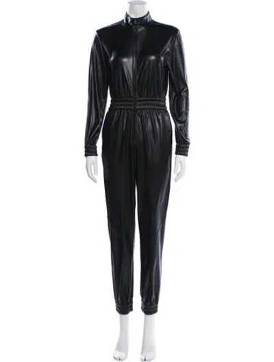 Pre-owned Alice And Olivia Mock Neck Jumpsuit In Black