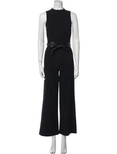 Pre-owned Alice And Olivia Mock Neck Jumpsuit In Black