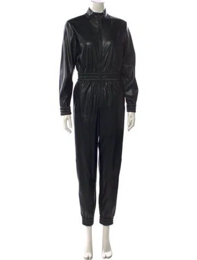 Pre-owned Alice And Olivia Mock Neck Jumpsuit In Black