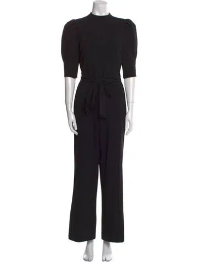 Pre-owned Alice And Olivia Mock Neck Jumpsuit In Black