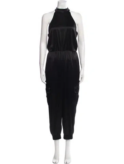 Pre-owned Alice And Olivia Mock Neck Jumpsuit In Black